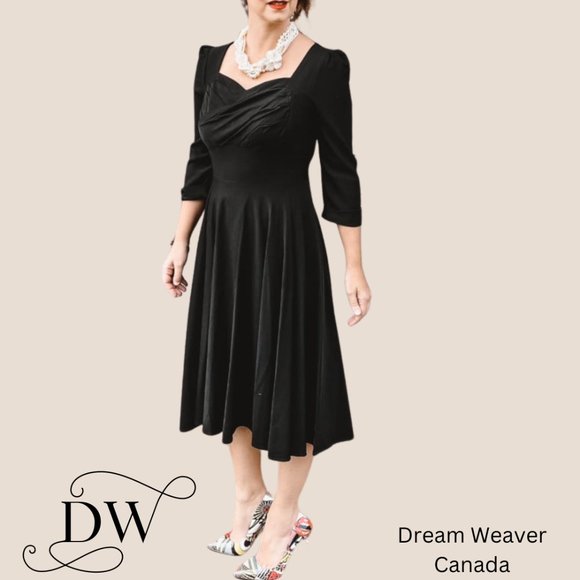 Retro Black Swing Dress - Picture 3 of 4